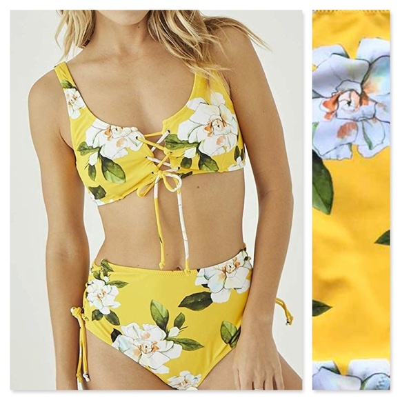 sunny floral bikini cupshe